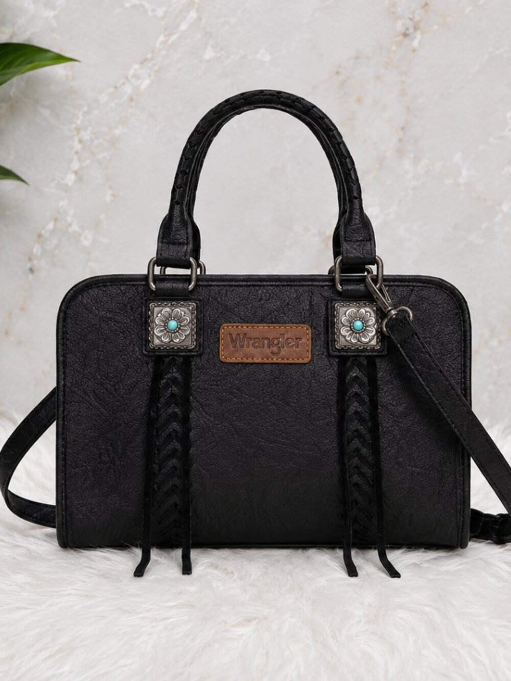 Wrangler Western Satchel Crossbody Bag – Braided Detail | NWT